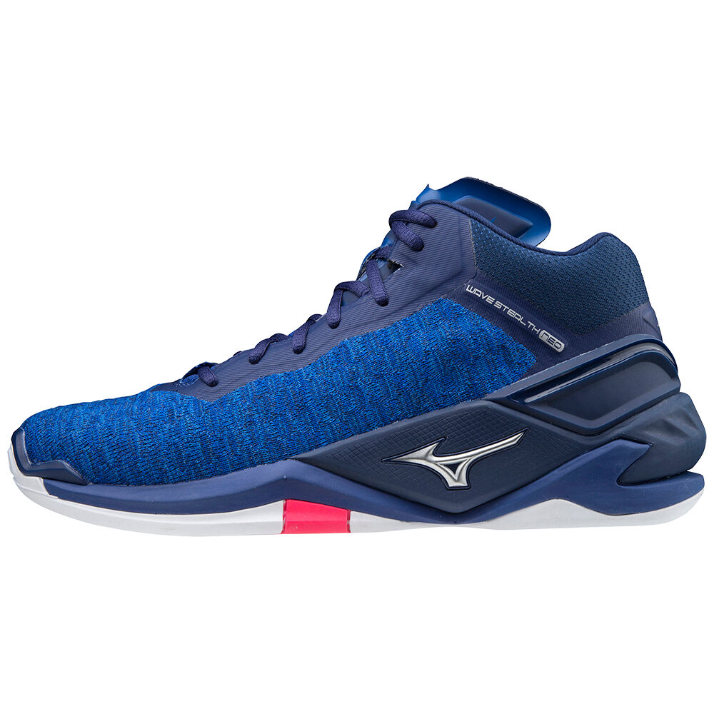 Zapatillas Balonmano Mizuno Wave Stealth Neo Mid Hombre Azules/Plateadas/Rosas Ofertas JRQL-84205